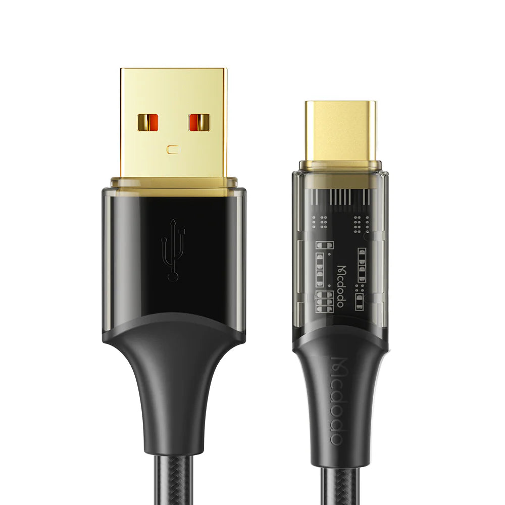 Mcdodo Type-C 6A Transparent Data Cable 1.2m - مكدودو تايب سي كابل بيانات شفاف 1.2 متر