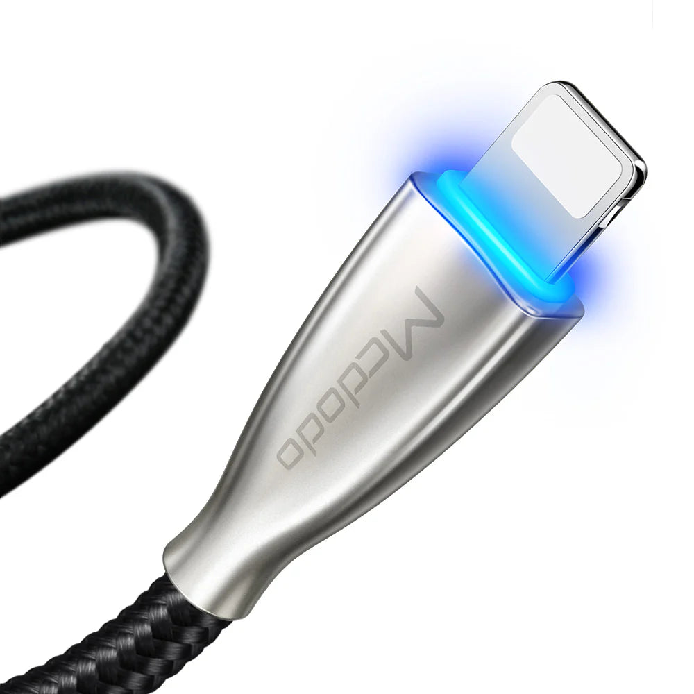 Mcdodo Lightning Data Cable USB Data Cable LED Display Fast Quick Charge Cable - كيبل بيانات ماكدودو لايتنينج مع ضوء ليد بطول 1.2 متر