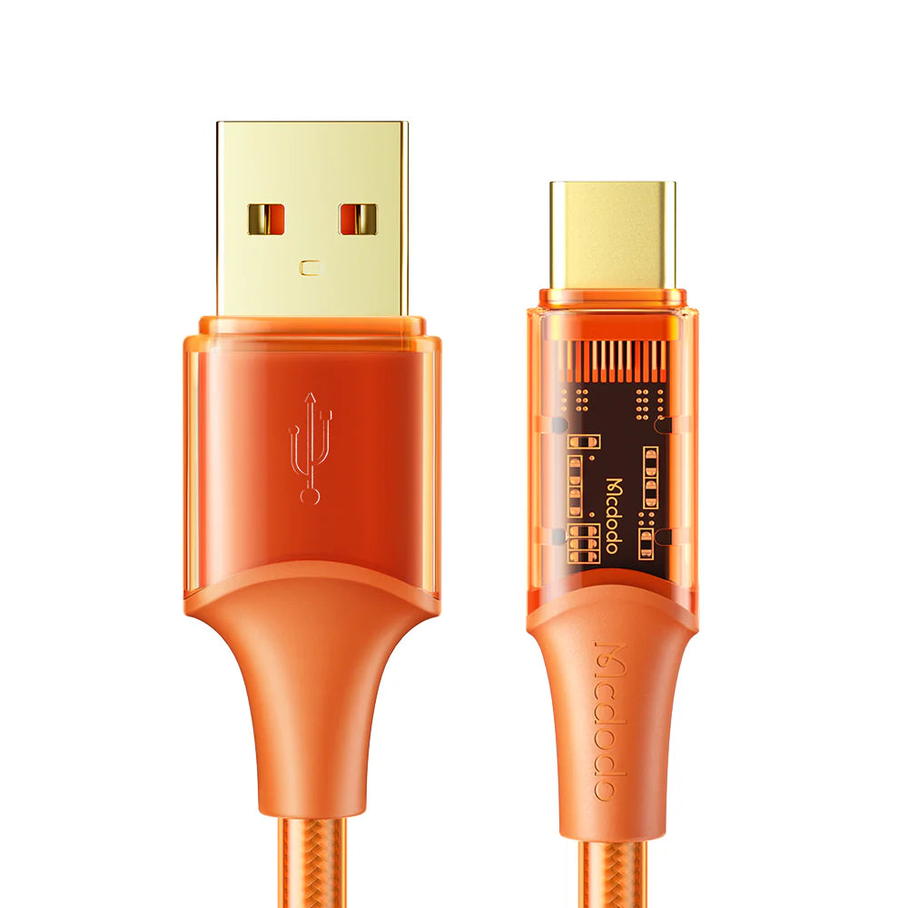 Mcdodo Type-C 6A Transparent Data Cable 1.2m - مكدودو تايب سي كابل بيانات شفاف 1.2 متر