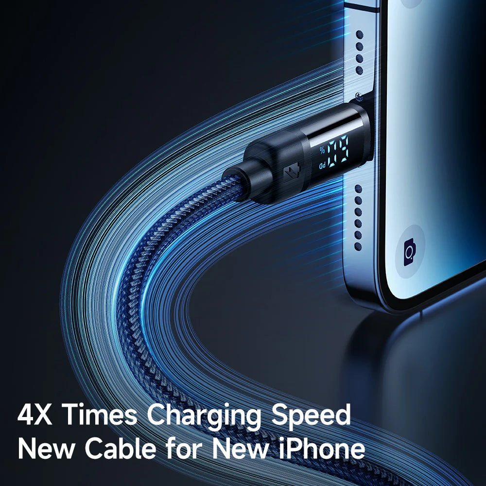 Mcdodo 36W Battery Level Display USB C To Lightning Cable 1.2m - مكدودو 36واط عرض مستوى البطارية يو اس بي سي إلى كابل لايتننغ 1.2 متر