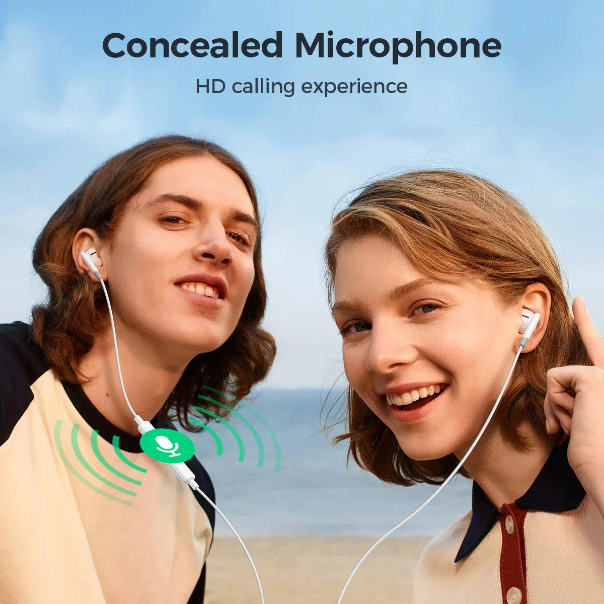 سماعات أذن سلكية من جويرووم بصوت نقي ومريح - أبيض | JOYROOM Wired Half In Ear Earphones Crisp Sound & Comfort - White