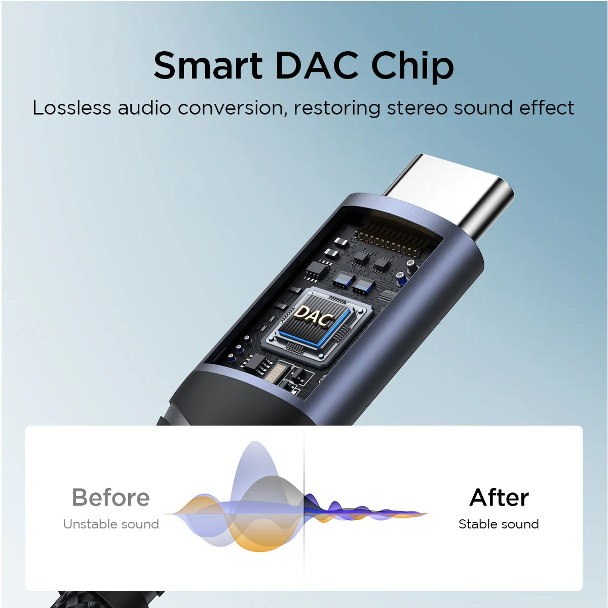 JOYROOM SY-C01 Type-C to 3.5mm Audio Adapter - محول صوت جويروم من تايب سي إلى 3.5 مم تصميم قوي وصوت نقي