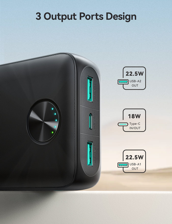 JOYROOM JR-PBF16 20000mAh Power Bank 22.5W LED - باور بانك بسعة 20000ميلي أمبير بقوة 22.5واط من جويروم