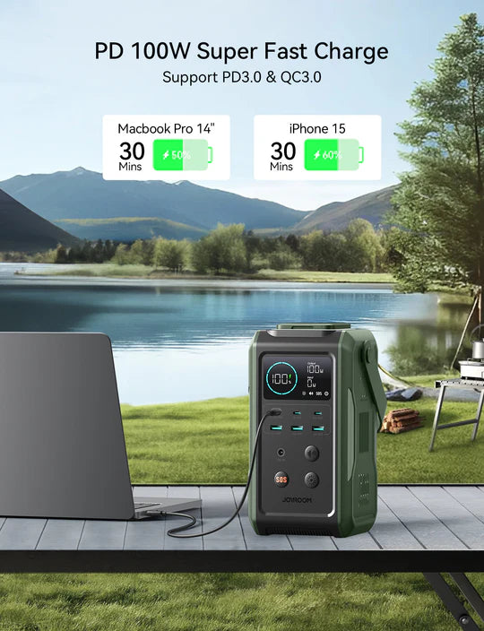 باور بانك جويرووم بسعة 75,000 مللي امبير وبقدرة شحن 100 واط مع اضائة قابلة للسحب | JOYROOM 100W Super Large Capacity Power Bank 75000mAh With Retractable Light