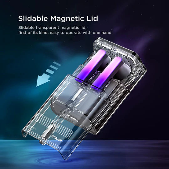 سماعات جويرووم JR-TC1 اللاسلكية مع اضائة LED, وقت تشغيل حتى 24 ساعة - ابيض | JOYROOM JR-TC1 True Wireless Earbuds with LED Lights – 24H Playtime – White