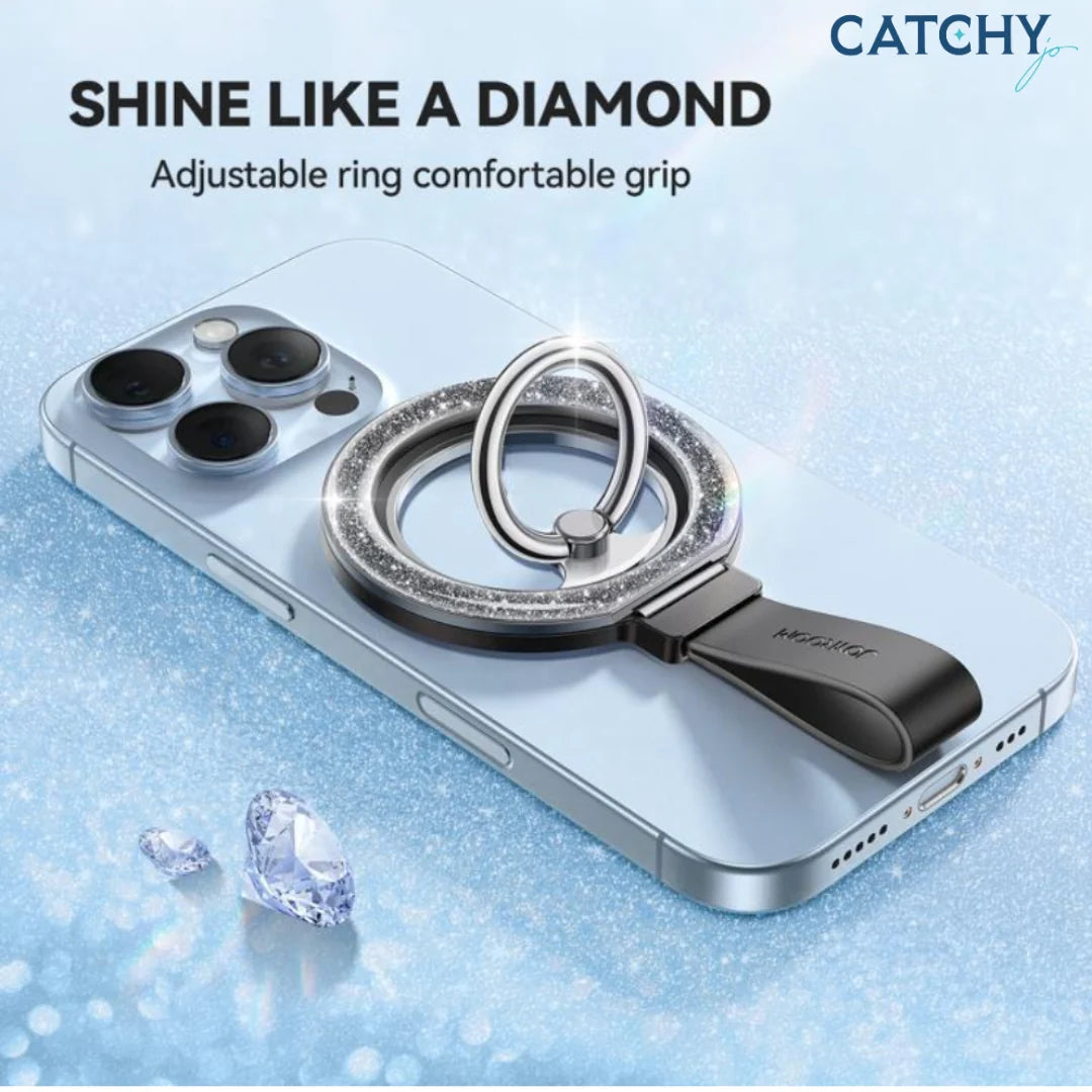 حامل هاتف جويرووم JR-ZS435 المغناطيسي مع حلقة لامعة - اسود | JOYROOM JR-ZS425 Magnetic MagSafe Phone Holder with Shiny Ring