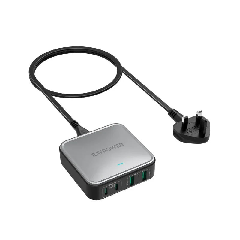 RAVPower RP-PC1042 100W 4-Port GaN PD Desktop Charger -راف باور شاحن مكتبي 4 منافذ بقوة 100 واط بتقنية GaN