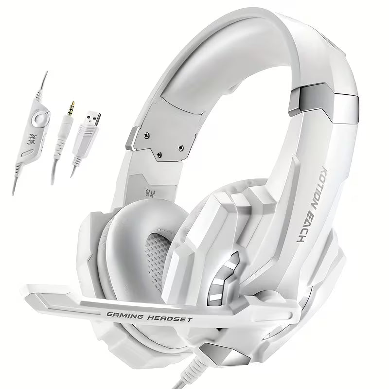 سماعة ألعاب كوشن إيتش - KOTION EACH G9000PRO - Wired Headphone Over Ear - RGB - White