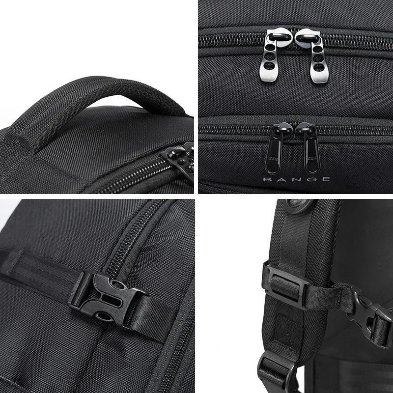 حقيبة ظهر بانجي 40 لتر للسفر والرحلات مع منظمات داخلية - اسود | BANGE BG-1916 40L Travel Overnight & Flight Storage Backpack – Black