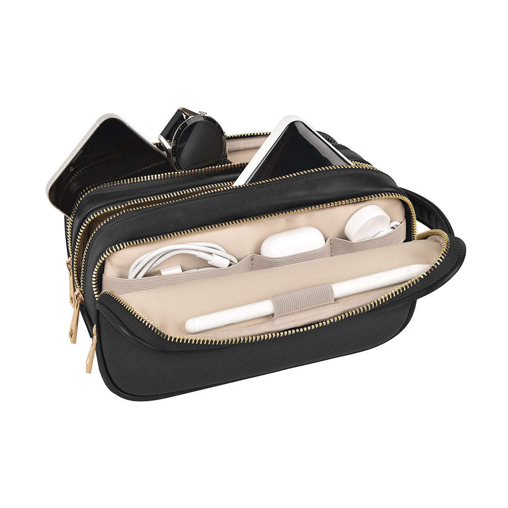 حقيبة يد ويوو سيلم جلد فاخر مع سحاب معدني بتصميم فاخر | WiWU Salem Pouch LUX PU Leather Metal Zipper Luxurious Design