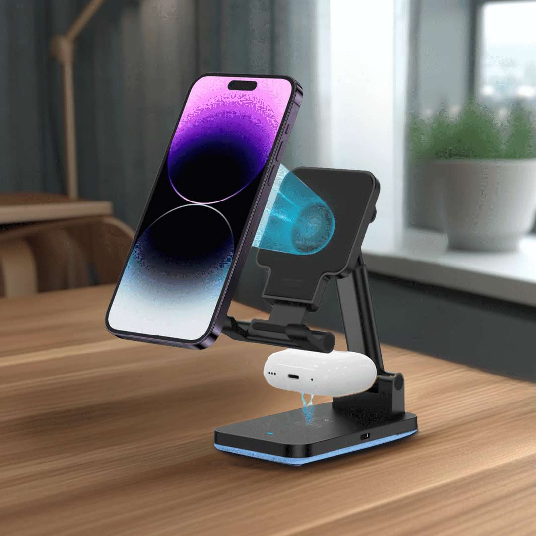 شاحن جرين لايون 4 في 1 المغناطيسي بقدرة شحن 15 واط - اسود | Green Lion 4 in 1 Magnetic Charger 15W - Black