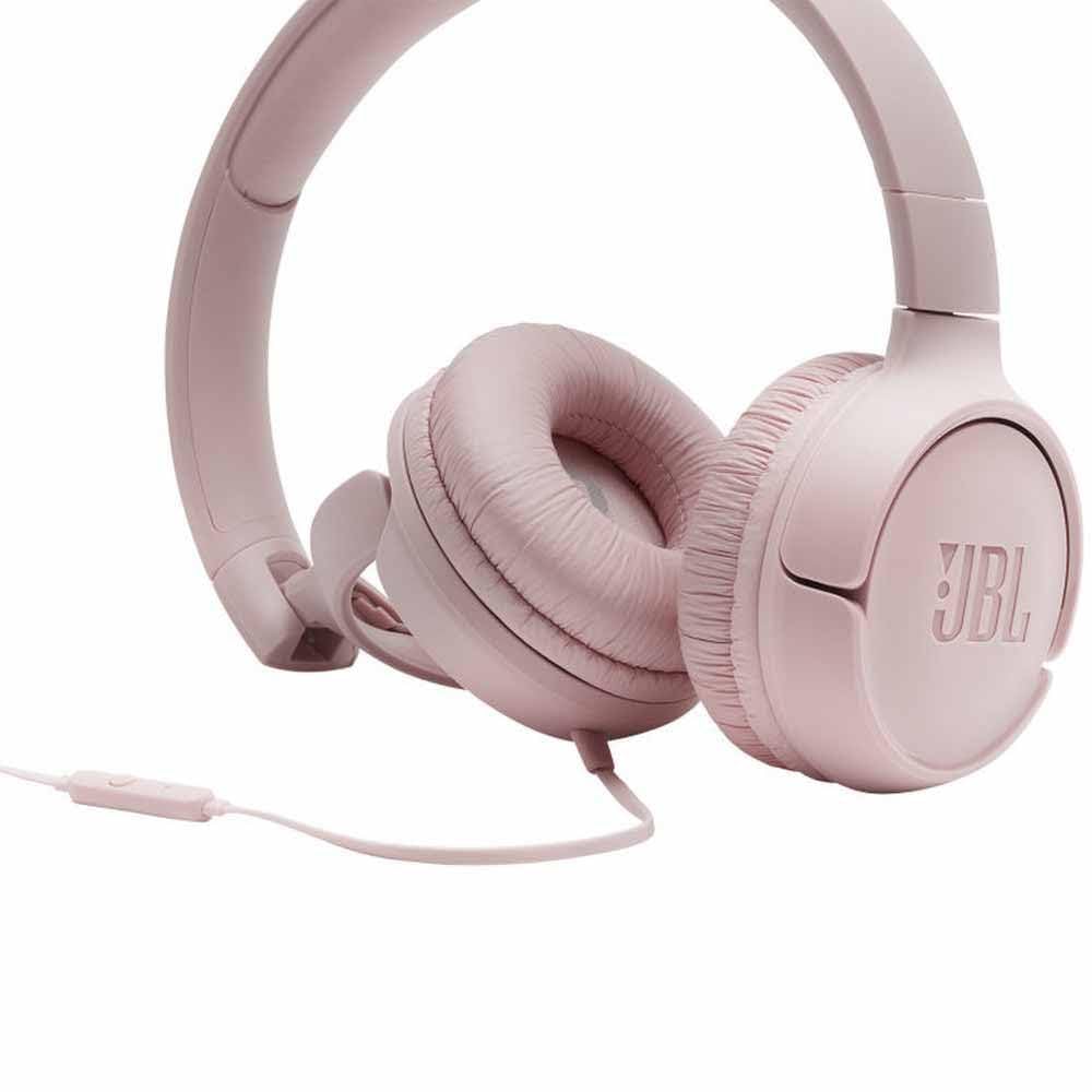JBL T500 Wired On-Ear Headphones with Pure Bass Sound and Built-in Mic | سماعة جي بي ال T500 سلكية على الاذن بصوت بيس نقي وميكرفون مدمج