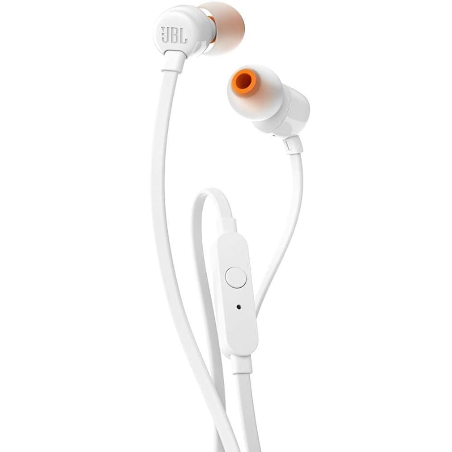 JBL T110 In-Ear Headphones with Pure Bass Sound & Mic – Wired 3.5mm | سماعات جي بي ال T110 داخل الاذن بصوت بيس نقي ومايكروفون - سلكية 3.5 ملم