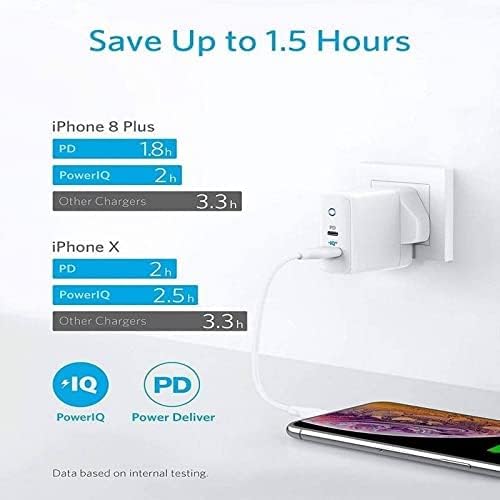 شاحن انكر باور بورت بقدرة 20 واط منفذين يو اس بي و15 واط يو اس بي أ - Anker PowerPort PD+ 2 20W 2-Port USB-C & 15W USB- A
