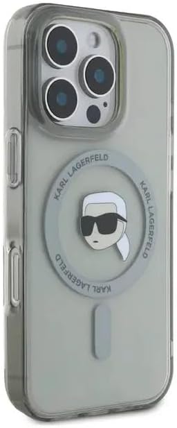 Karl Lagerfeld MagSafe IML Hard Case with Karl Head for iPhone 16 Pro Max – Black | كفر كارل لاغرفيلد صلب بتقنية IML ودعم ماج سيف لهاتف ايفون 16 برو ماكس - اسود