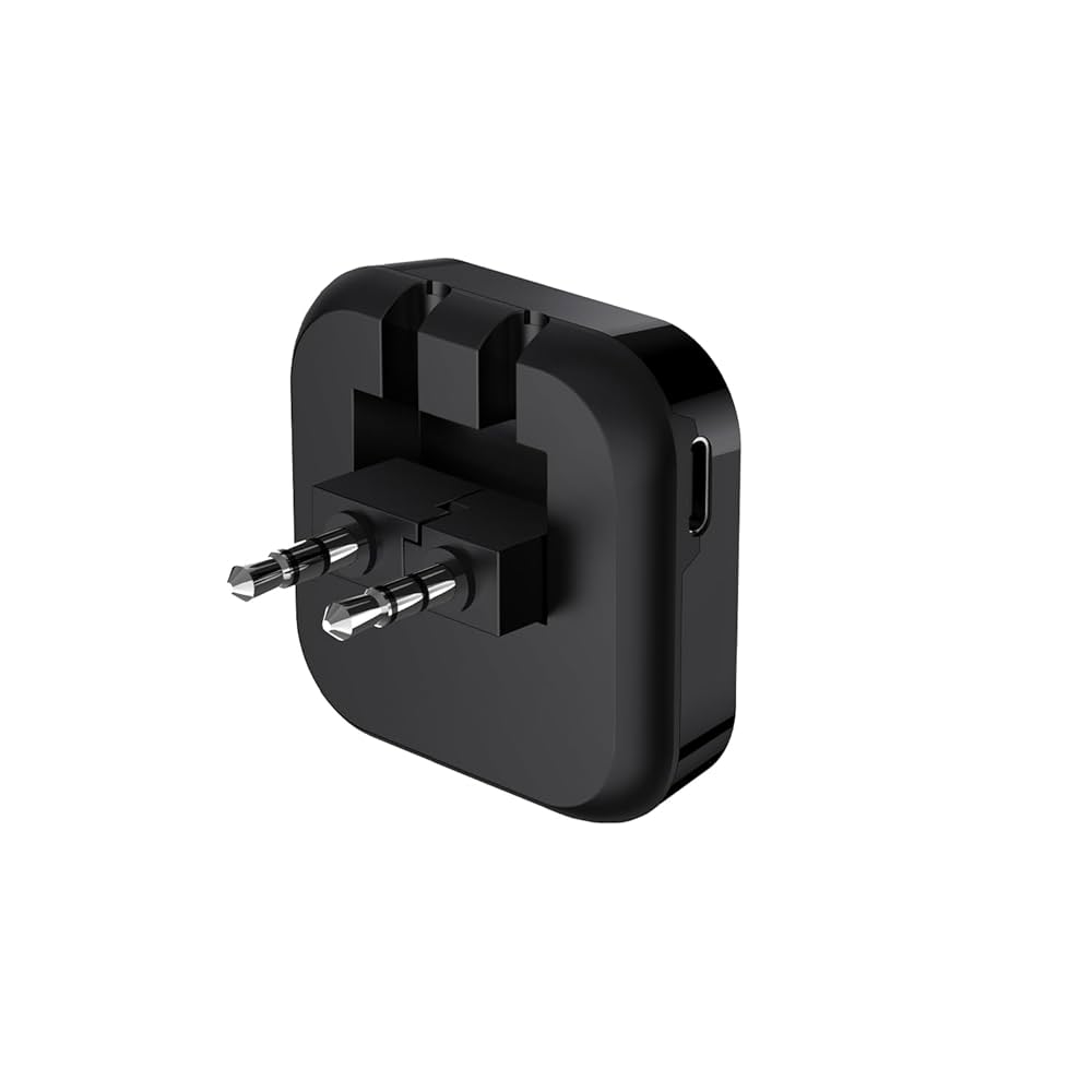 بورودو جهاز ارسال صوتي لاسلكلي بلوتوث بمنفذ 3.5mm - اسود | Porodo Wireless Bluetooth Audio Transmitter Dual 3.5mm - Black