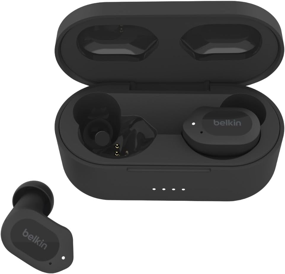 Belkin Wireless Earbuds SoundForm Play True Wireless Earphones with USB-C Quick Charge - سماعات اذن لاسلكية ساوند فورم بلاي ترو اللاسلكية مع شحن سريع يو اس بي نوع سي من بيلكن