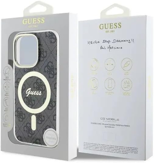 GUESS MagSafe IML Hard Case with 4G Design for iPhone 16 Pro | كفر GUESS بتصميم 4 جي ومتوافق مع ماج سيف لهاتف ايفون 16 برو