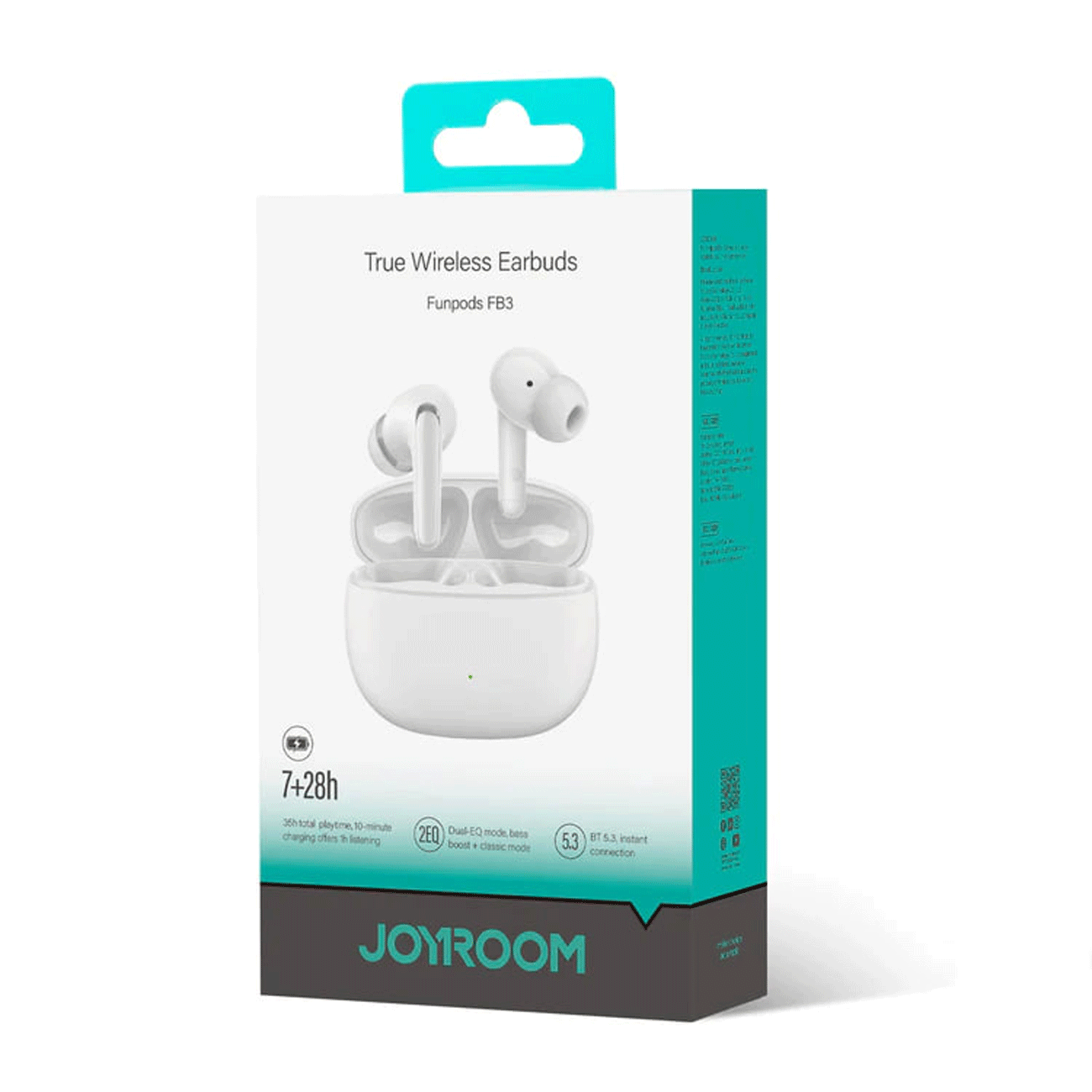 سماعات جويرووم JR-FB3 اللاسلكية, بلوتوث 5.3 ووقت تشغيل حتى 35 ساعة | JOYROOM Funpods Series JR-FB3 True Wireless Earphones – 35H Playtime