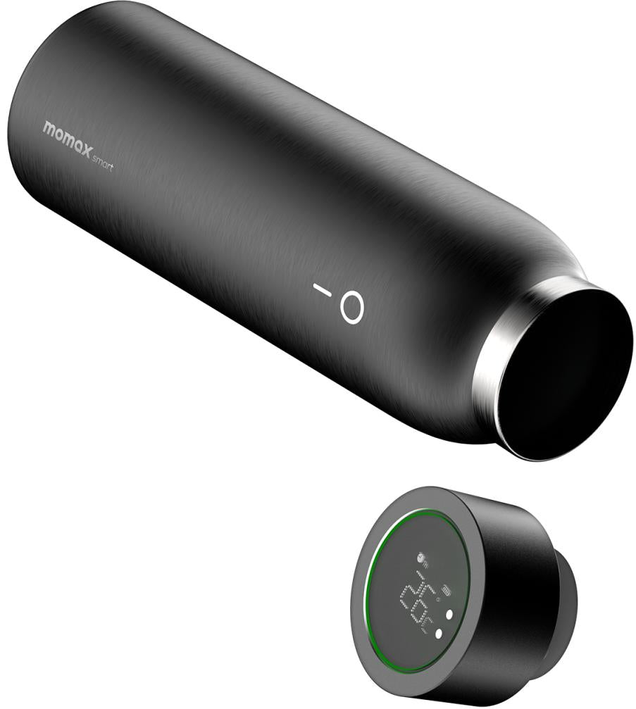 Momax Smart Bottle IoT Thermal Drinkware - موماكس سمارت بوتل, زجاجة ذكية حرارية, تتبع درجة الحرارة عبر التطبيق