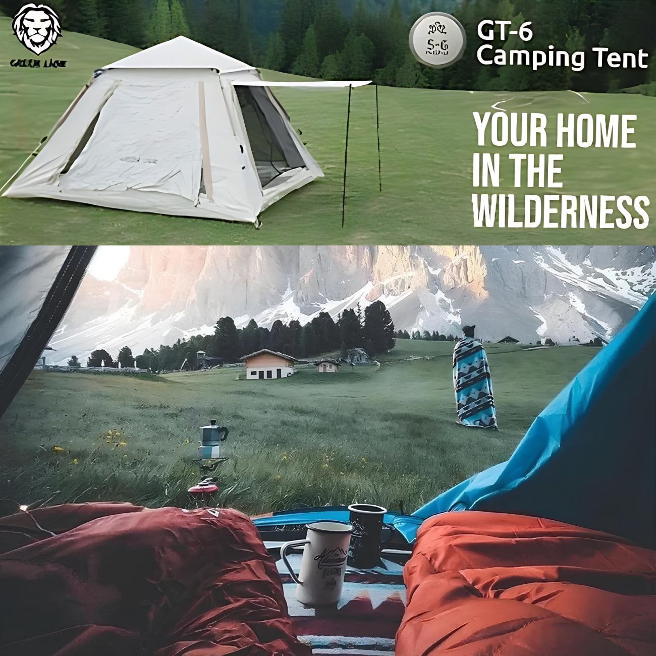 خيمة التخييم جي تي 6 من جرين لايون | Green Lion GT-6 Camping Tent