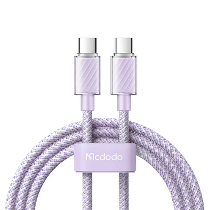 MCDODO Dichromatic Series 100W Type-C to Type-C Data Cable 1.2M - كيبل بيانات من مكدودو 100واط من النوع سي إلى النوع سي بطول 1.2 متر