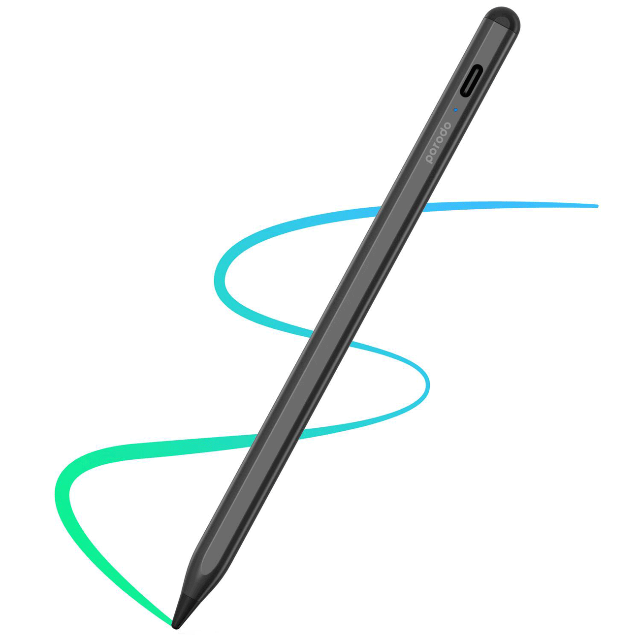 قلم بورودو العالمي الذكي مع مفتاح لمس - اسود | Porodo Universal Smart Pencil with Touch Switch - Black