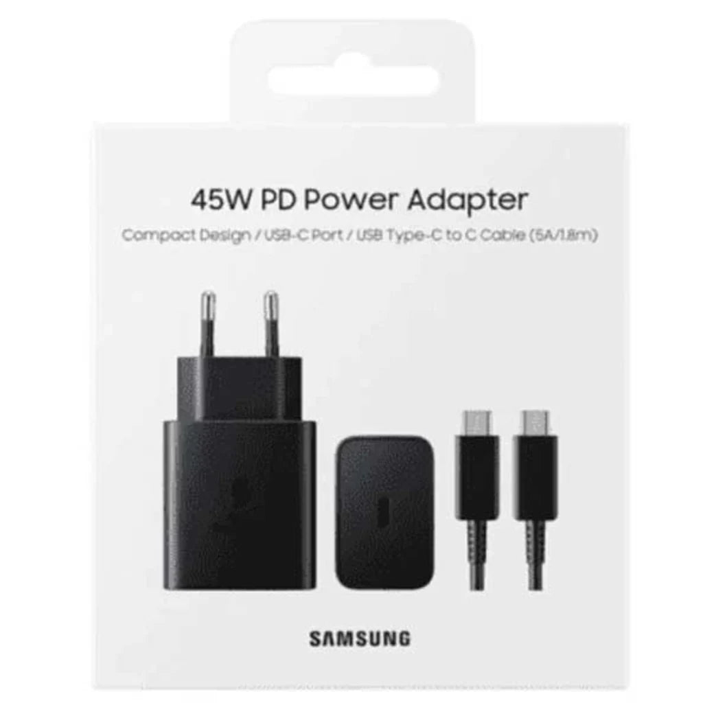 SAMSUNG 45W Power Adapter Cable Type-C to Type-C 1.8M - كيبل محول الطاقة بقدرة 45 واط من النوع سي إلى النوع سي بطول 1.8 متر من سامسونج