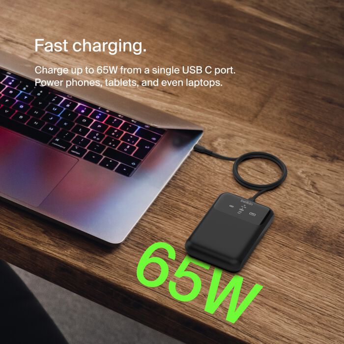 Belkin BoostCharge Pro 3-Port Laptop Power Bank 20K - الباور بانك بثلاث منافذ بسعة 20 الف ميلي أمبير من بيلكن