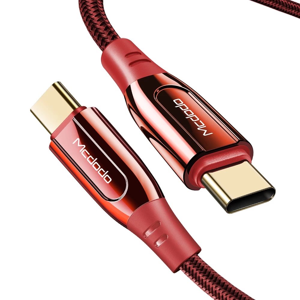 مكدودو كيبل شحن بيانات سريع 100 واط من التايب سي إلى التايب سي 5 أمبير 1.2 متر - Mcdodo 100W Type-C To Type-C Pd Fast Data-Charging Cable 5A 1.2M