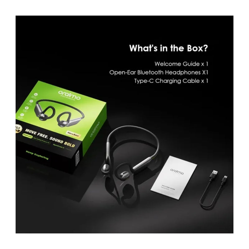 سماعات أورايمو حول الرقبة بلوتوث باللون الأسود | Oraimo Neck Earphone OPN-672 Black