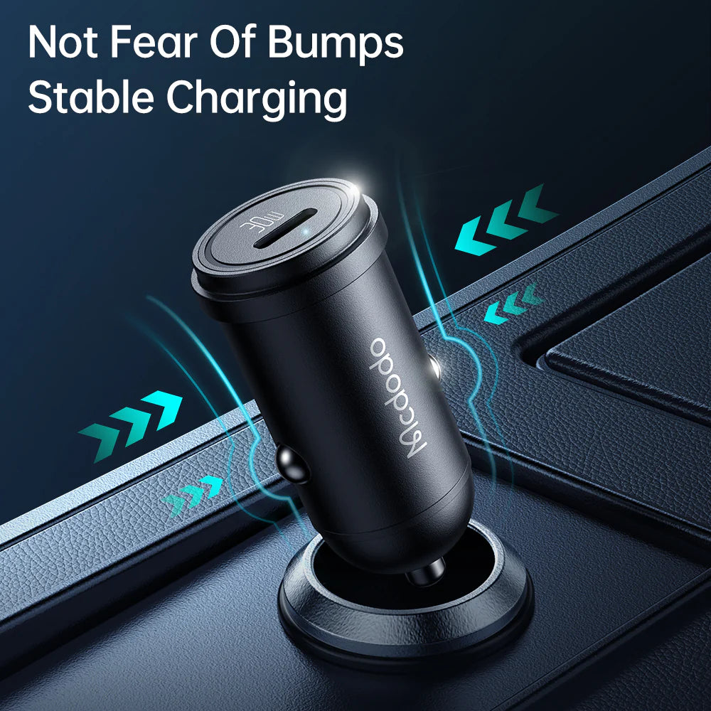 Mcdodo 30W USB C PD Fast Car Charger - شاحن سيارة يمنففذ يو اس بي سي سريع الشحن بقدرة 30 واط من مكدودو