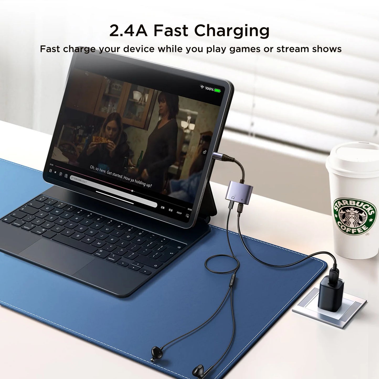 محوّل جويرووم 2 في 1 من لايتنينغ إلى منفذي لايتننغ (شحن + صوت) | JOYROOM SY-L02 2-in-1 Lightning Audio Adapter