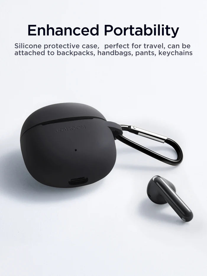 Joyroom JR-FB1 Wireless Earbuds 35H Playtime, 13mm Driver, BT 5.3 - سماعات جويروم اللاسلكية – صوت فائق، تصميم مريح، شحن سريع