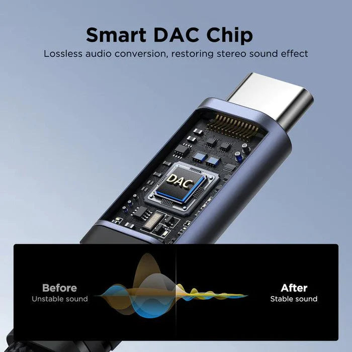 محول صوت جويرووم 2 في 1 من تايب سي إلى تايب سي المزدوج | JOYROOM 2 in 1 Audio Adapter Type C to Dual Type C