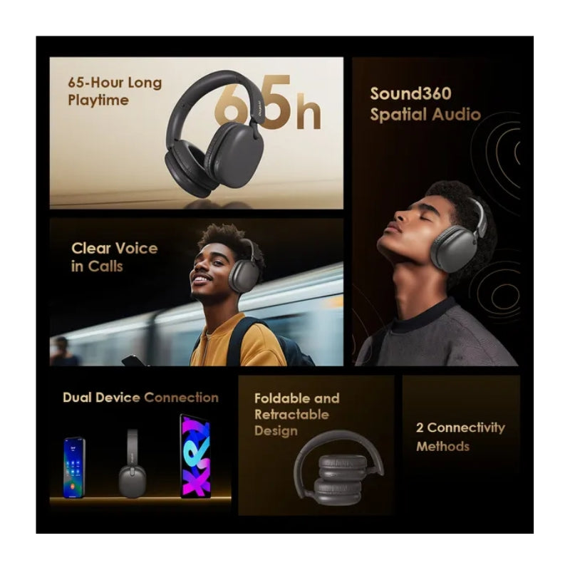 Oraimo BoomPop Lite ENC Over-Ear Wireless Headphones - سماعات أورايمو بومبوب لايت سلكية ولاسلكية بصوت غامر