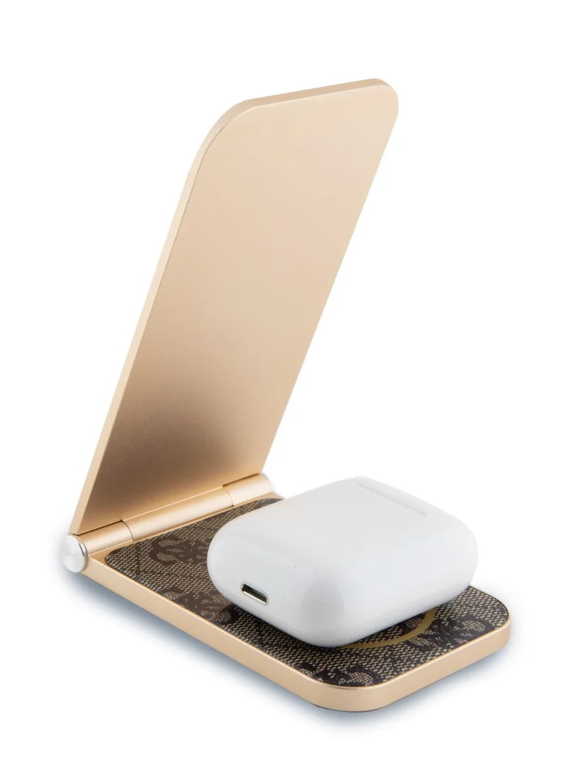 GUESS 15W Magnetic Desk Charger with 4G Pattern – MagSafe Compatible | شاحن مكتبي مغناطيسي بقدرة 15 واط من GUESS بتصميم 4 جي - متوافق مع ماج سيف