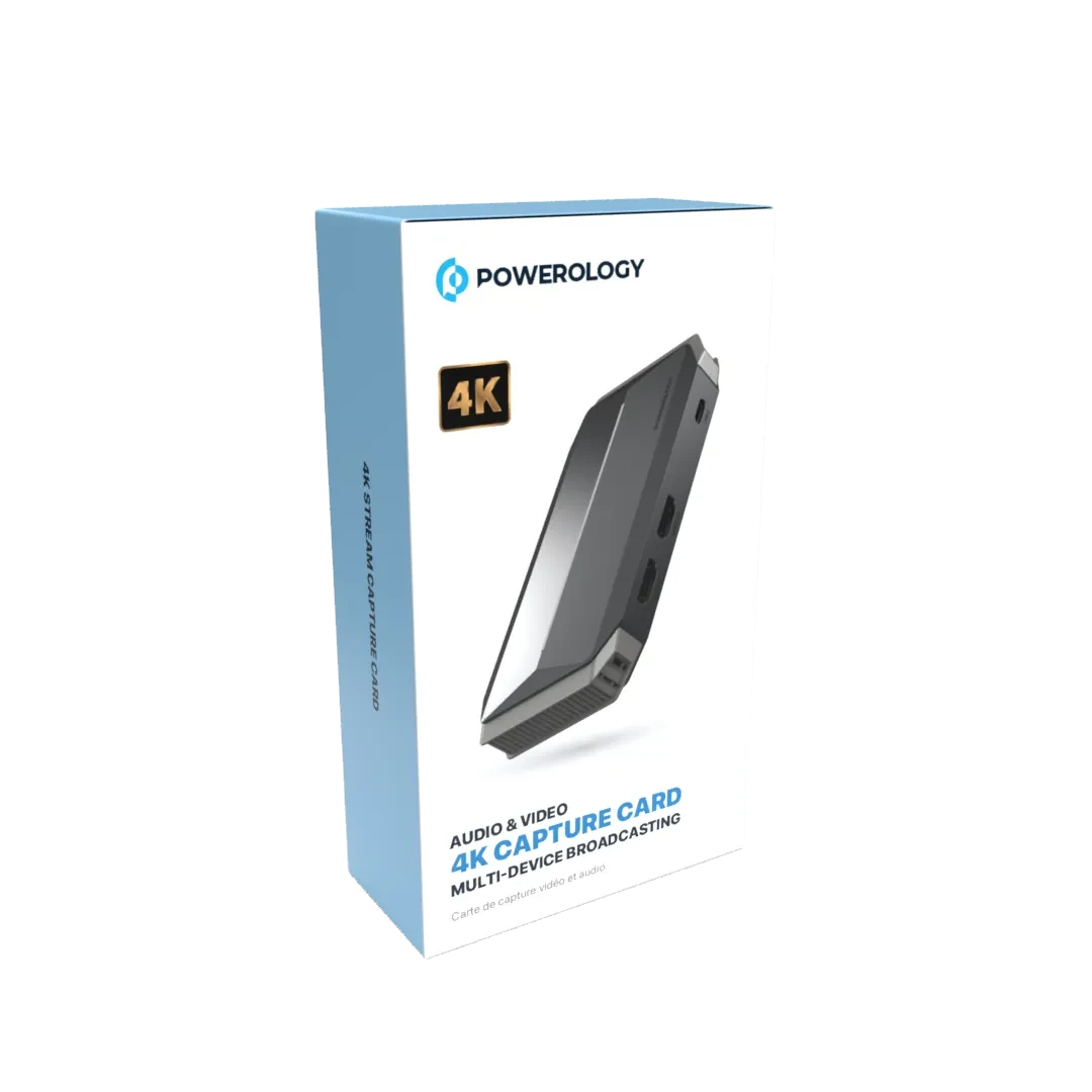 باورولوجي كارت التقاط فيديو وصوت بدقة 4K للبث للاجهزة المتعددة | Powerology Audio & Video 4K Capture Card Multi-Device Broadcasting
