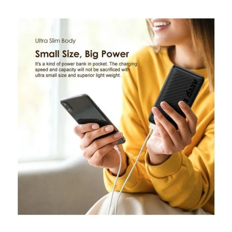 Oraimo Power Bank 10K mAh 2.4A Black -باور بانك أورايمو 10000 مللي أمبير باللون الأسود