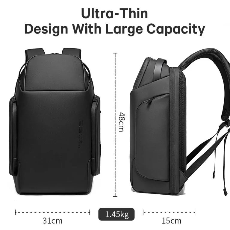 حقيبة ظهر بانجي داير متعددة الاقسام مع قفل TSA ومنفذ شحن يو اس بي | Bange Dire Multi Compartment Future Aesthetic Laptop Backpack – Black