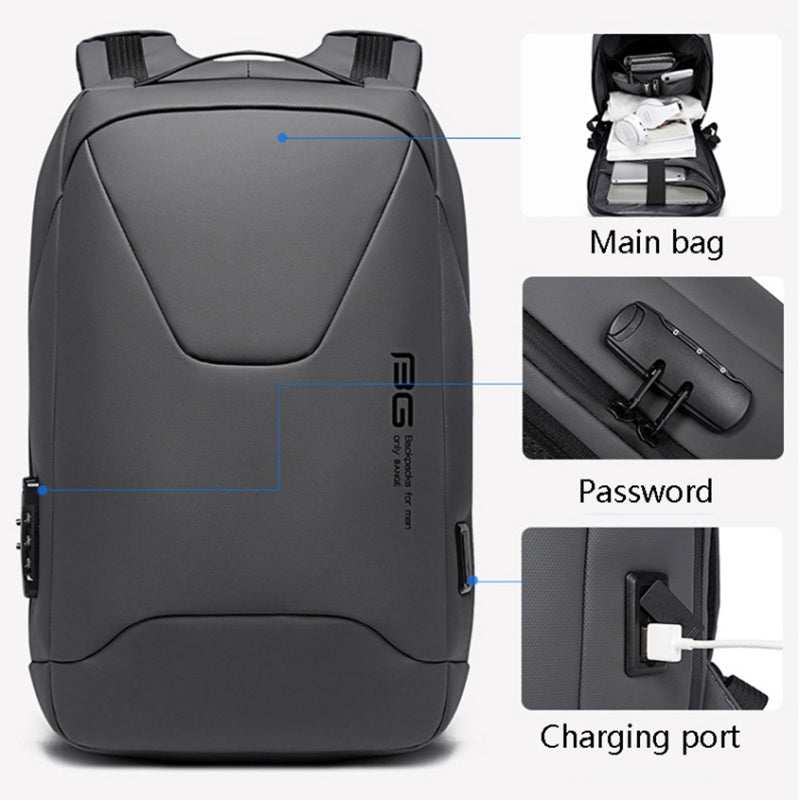 حقيبة ظهر بانجي BG-22188 بريميوم مضادة للسرقة مع منفذ يو اس بي | BANGE BG-22188 Premium Anti-Theft Backpack with USB Port