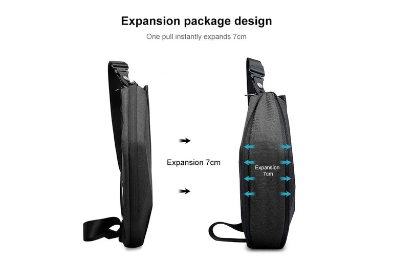 حقيبة كتف بانج ايس بتصميم قابل للتوسع وجيوب متعددة | BANGE Ace Expandable Sling Bag with Multi-Compartment Storage