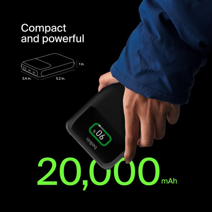 Belkin BoostCharge Pro 3-Port Laptop Power Bank 20K - الباور بانك بثلاث منافذ بسعة 20 الف ميلي أمبير من بيلكن