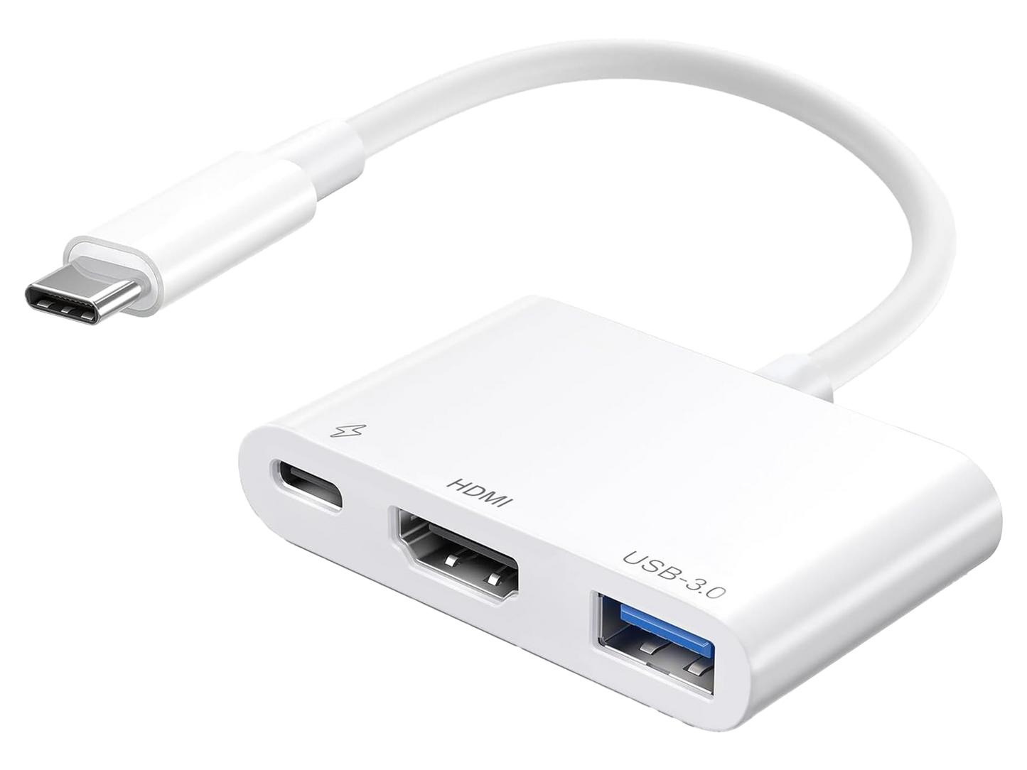 محول ابل من يو اس بي سي الى اج دي ام اي و يو اس بي و يو اس بي سي, ابيض | Apple USB-C to Digital AV Multiport Adapter – HDMI + USB + USB-C – White
