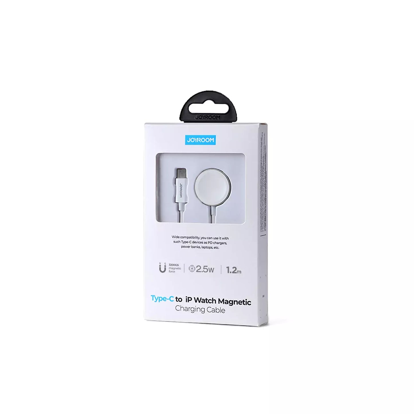 شاحن مغناطيسي جويرووم للساعات الذكية سريع وصغير الحجم, كيبل بطول 1.2 متر | JOYROOM S-IW004 Type C to iWatch Magnetic Charger 1.2M Fast & Compact