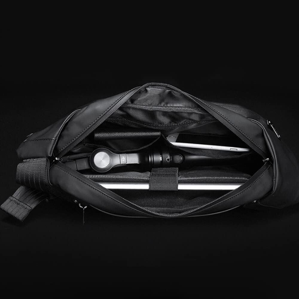 Bange Men Polyhedral Hard Shell Crossbody Chest Bag - Black | حقيبة كتف حول الجسم صلبة متعددة الزوايا للرجال من بانج - اسود