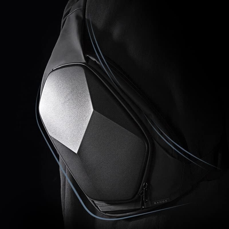 Bange Men Polyhedral Hard Shell Crossbody Chest Bag - Black | حقيبة كتف حول الجسم صلبة متعددة الزوايا للرجال من بانج - اسود