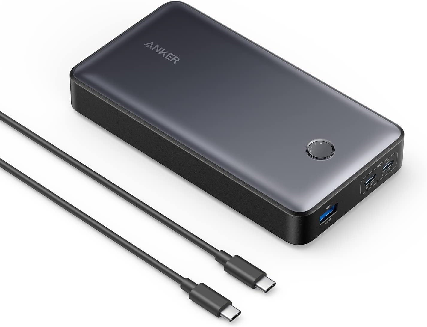 انكر باور بانك شاحن محمول بسعة 24000ميلي أمبير بقدرة 65 واط - Anker Power Bank 24,000mAh Portable Charger 65W Battery Pack
