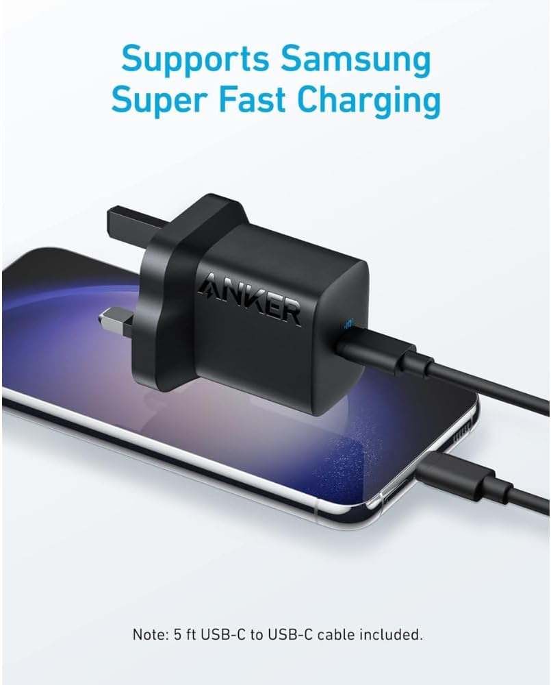 Anker 30W USB-C Fast Wall Charger - شاحن جداري بمنفذ يو اس بي سي بقدرة 30 واط من أنكر