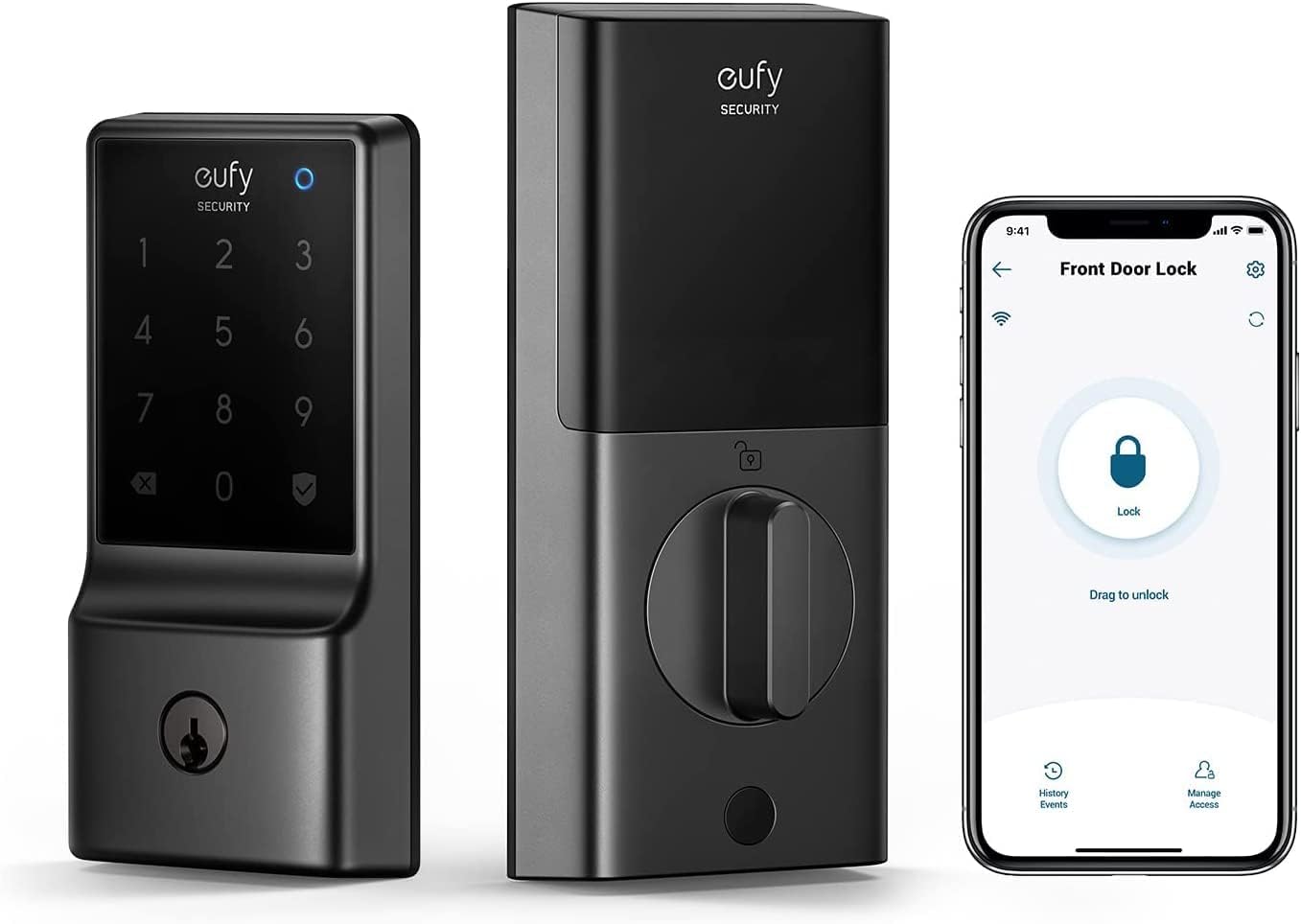 Eufy by Anker Security Smart Lock C210 Keyless Entry Door Lock Built-in WiFi Deadbolt Smart Door Lock - يوفي سيكيوريتي قفل ذكي قفل باب الدخول بدون مفتاح ببصمة الاصبع واي فاي مدمج من أنكر